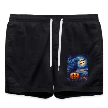 Halloween Gift Women Pumpkin Men Kids - Swim Trunks - black - Front - AI Model Male 185 light (185cm)