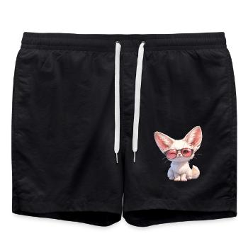 Fennec Fox Fennek Füchse Fennek Fuchs - Badeshorts - Schwarz - Vorne - AI Model Male 185 light (185cm)