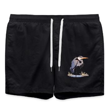 Heron Reiher - Badeshorts - Schwarz - Vorne - AI Model Male 185 light (185cm)