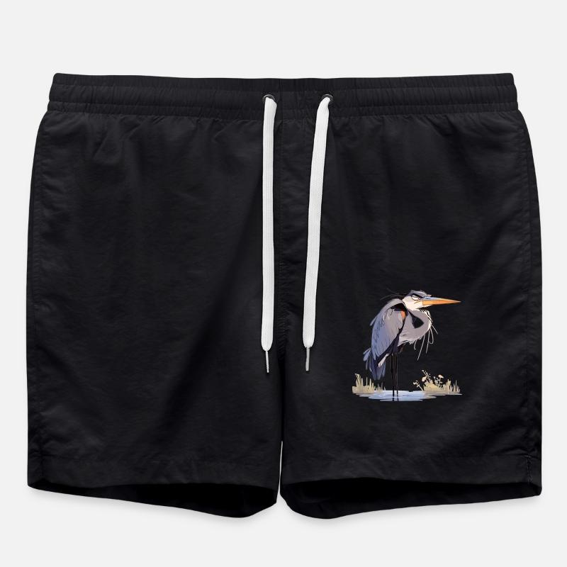 Heron Reiher - Badeshorts - Schwarz