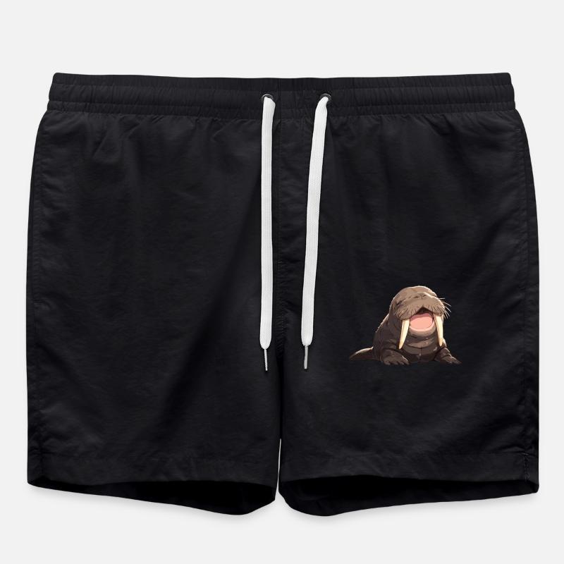Walrus Walrosse Walross - Swim Trunks - black