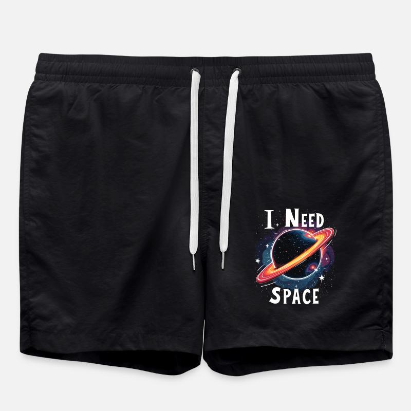 I NEED SPACE - Swim Trunks - black