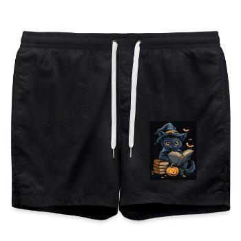 Halloween Gift Women Cat Men Kids Decoration - Swim Trunks - black - Front - AI Model Male 185 light (185cm)