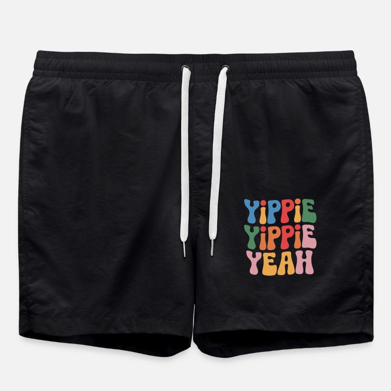 Yippie Yippie Yeah - Badeshorts - Schwarz