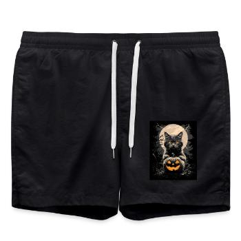 Halloween Gift Women Cat Men Kids Decoration - Swim Trunks - black - Front - AI Model Male 185 light (185cm)