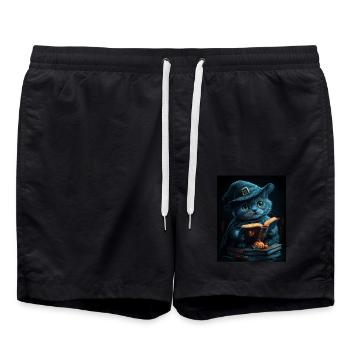 Halloween Gift Women Cat Men Kids Decoration - Swim Trunks - black - Front - AI Model Male 185 light (185cm)