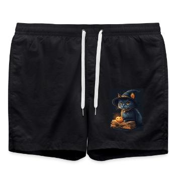 Halloween Gift Women Cat Men Kids Decoration - Swim Trunks - black - Front - AI Model Male 185 light (185cm)