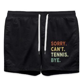 Funny Tennis Sorry Can't Tennis Bye Player Fun - Badeshorts - Schwarz - Vorne - AI Model Male 185 light (185cm)