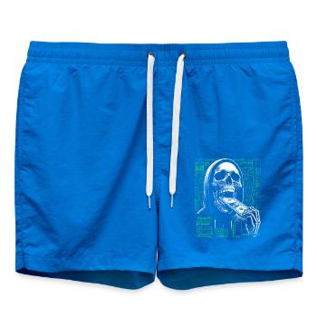 Hacker Skull Eating Dollar - Anarchie et corruption - Short de bain - cobalt blue - Devant