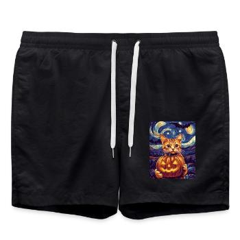 Halloween Gift Women Cat Men Kids Decoration - Swim Trunks - black - Front - AI Model Male 185 light (185cm)
