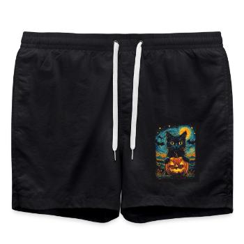 Halloween Gift Women Cat Men Kids Decoration - Swim Trunks - black - Front - AI Model Male 185 light (185cm)