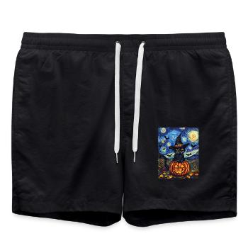 Halloween Gift Women Cat Men Kids Decoration - Swim Trunks - black - Front - AI Model Male 185 light (185cm)