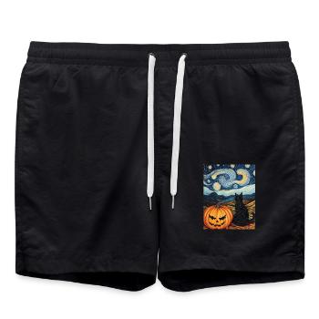 Halloween Gift Women Cat Men Kids Decoration - Swim Trunks - black - Front - AI Model Male 185 light (185cm)