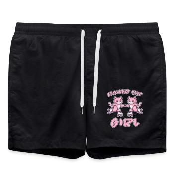 Roller Cat Girl Skating Girl Roller Skates Gift - Swim Trunks - black - Front - AI Model Male 185 light (185cm)