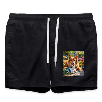 Garden Companions - Cat and Dog Garden Companions - Swim Trunks - black - Front - AI Model Male 185 light (185cm)
