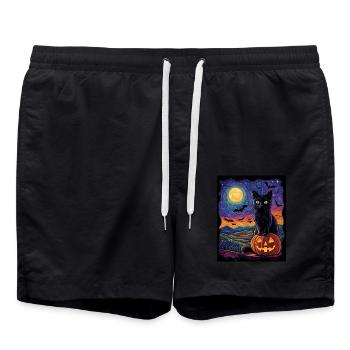 Halloween Gift Women Cat Men Kids Decoration - Swim Trunks - black - Front - AI Model Male 185 light (185cm)