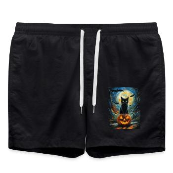 Halloween Gift Women Cat Men Kids Decoration - Swim Trunks - black - Front - AI Model Male 185 light (185cm)