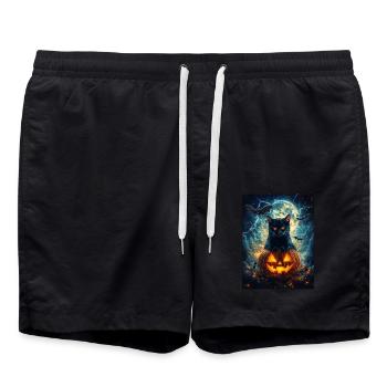 Halloween Gift Women Cat Men Kids Decoration - Swim Trunks - black - Front - AI Model Male 185 light (185cm)