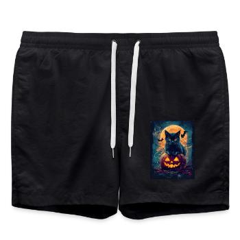 Halloween Gift Women Cat Men Kids Decoration - Swim Trunks - black - Front - AI Model Male 185 light (185cm)