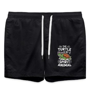 Schildkröte The Turtle Is My Spirit Animal - Swim Trunks - black - Front - AI Model Male 185 light (185cm)
