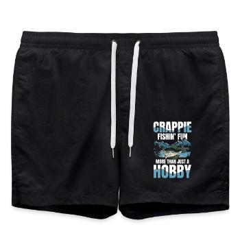 Crappie Fishin Fun More Than Just A Hobby - Badeshorts - Schwarz - Vorne - AI Model Male 185 light (185cm)