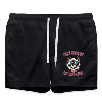 Siamese Cat Saying Siamese Cat Mom Siamese Cat Gift - Swim Trunks - black - Front - AI Model Male 185 light (185cm)