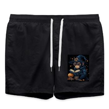 Halloween Geschenk Frauen Affe Männer Kinder Deko - Badeshorts - Schwarz - Vorne - AI Model Male 185 light (185cm)