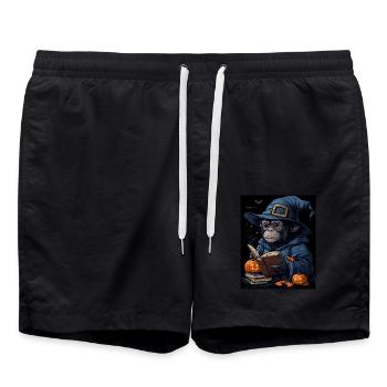 Halloween Geschenk Frauen Affe Männer Kinder Deko - Badeshorts - Schwarz - Vorne - AI Model Male 185 light (185cm)