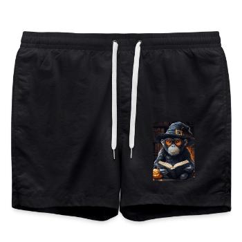 Halloween Geschenk Frauen Affe Männer Kinder Deko - Badeshorts - Schwarz - Vorne - AI Model Male 185 light (185cm)
