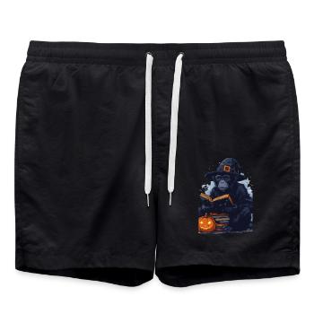 Halloween Geschenk Frauen Affe Männer Kinder Deko - Badeshorts - Schwarz - Vorne - AI Model Male 185 light (185cm)