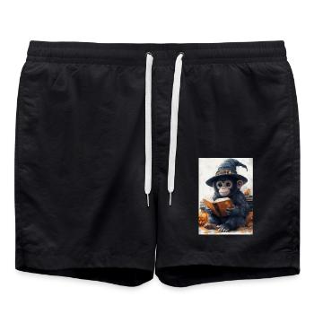 Halloween Geschenk Frauen Affe Männer Kinder Deko - Badeshorts - Schwarz - Vorne - AI Model Male 185 light (185cm)