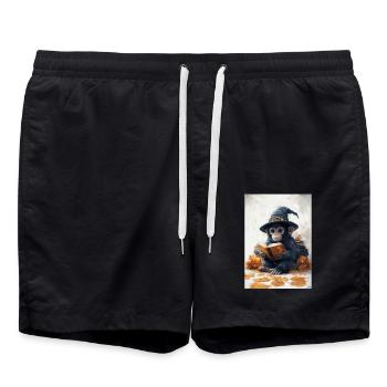 Halloween Geschenk Frauen Affe Männer Kinder Deko - Badeshorts - Schwarz - Vorne - AI Model Male 185 light (185cm)