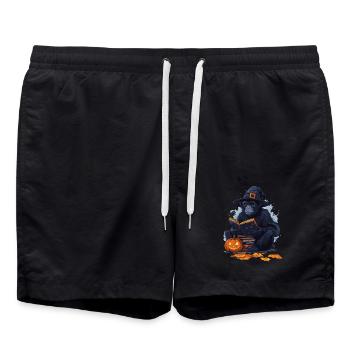 Halloween Geschenk Frauen Affe Männer Kinder Deko - Badeshorts - Schwarz - Vorne - AI Model Male 185 light (185cm)