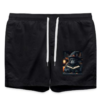 Halloween Geschenk Frauen Affe Männer Kinder Deko - Badeshorts - Schwarz - Vorne - AI Model Male 185 light (185cm)