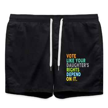 Votez comme si les droits de votre fille en dépendaient - Short de bain - noir - Devant - AI Model Male 185 light (185cm)