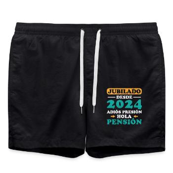 Im Ruhestand ab 2024 Auf Wiedersehen Druck Hallo Pension - Badeshorts - Schwarz - Vorne - AI Model Male 185 light (185cm)