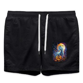 Cadeau d’Halloween Femmes Licorne Hommes Enfants - Short de bain - noir - Devant - AI Model Male 185 light (185cm)