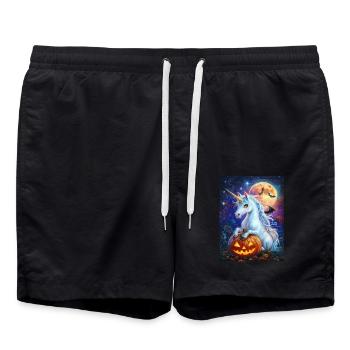 Cadeau d’Halloween Femmes Licorne Hommes Enfants - Short de bain - noir - Devant - AI Model Male 185 light (185cm)
