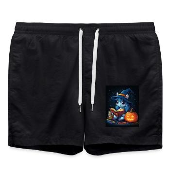 Cadeau d’Halloween Femmes Licorne Hommes Enfants - Short de bain - noir - Devant - AI Model Male 185 light (185cm)
