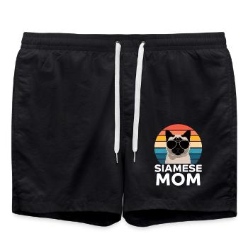 Siamese Cat Saying Siamese Cat Mom Siamese Cat Gift - Swim Trunks - black - Front - AI Model Male 185 light (185cm)