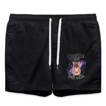 Quokka Spruch Australien Lustiges Quokka Geschenk - Badeshorts - Schwarz - Vorne - AI Model Male 185 light (185cm)