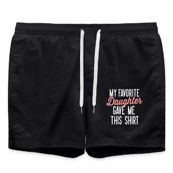 My Favorite Daughter Gave Me This Shirt Funny - Swim Trunks - black - Front - AI Model Male 185 light (185cm)