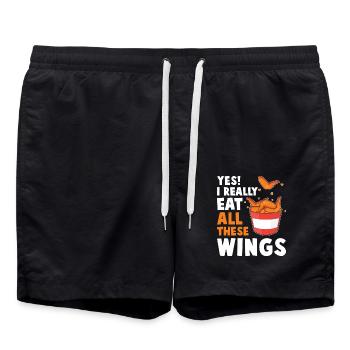 Funny Chicken Wings Eating Champion - Swim Trunks - black - Front - AI Model Male 185 light (185cm)