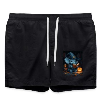 Cadeau d’Halloween Femmes Elargin Hommes Enfants - Short de bain - noir - Devant - AI Model Male 185 light (185cm)