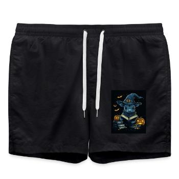 Halloween Cadeau Femmes Vache Hommes Enfants Décoration - Short de bain - noir - Devant - AI Model Male 185 light (185cm)