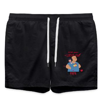Tout mon amour pour papa - Short de bain - noir - Devant - AI Model Male 185 light (185cm)