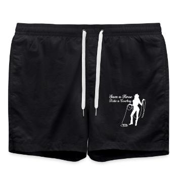 Save a Horse ride a Cowboy - Badeshorts - Schwarz - Vorne - AI Model Male 185 light (185cm)