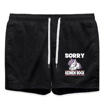 Sorry Keinen Bock Einhorn - Badeshorts - Schwarz - Vorne - AI Model Male 185 light (185cm)