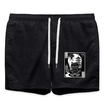 Ninja Cat - Swim Trunks - black - Front - AI Model Male 185 light (185cm)