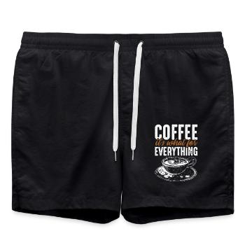 Le café, c’est quoi pour tout - Short de bain - noir - Devant - AI Model Male 185 light (185cm)